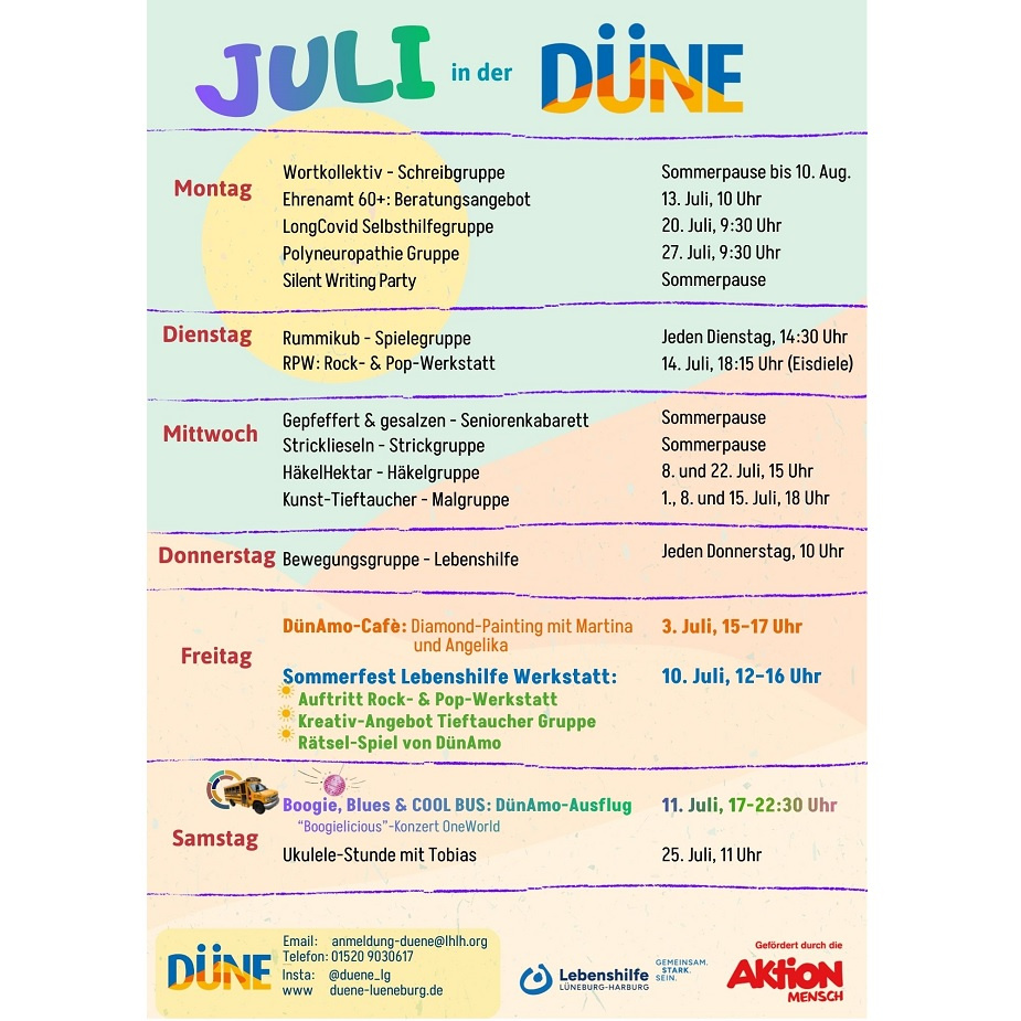 Juli-Programm der DÜNE