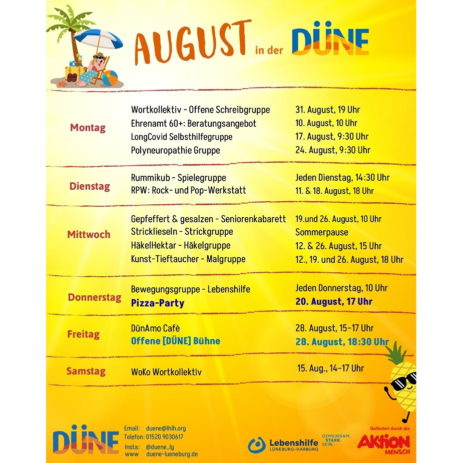 DÜNE-Programm für den Monat August
