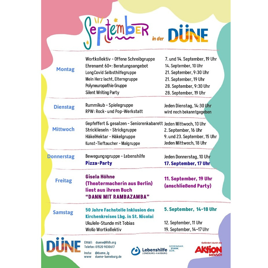 September-Programm der DÜNE